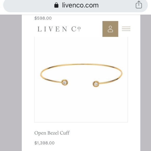 Liven Co Open Bezel Cuff 14k gold - Picture 7 of 7